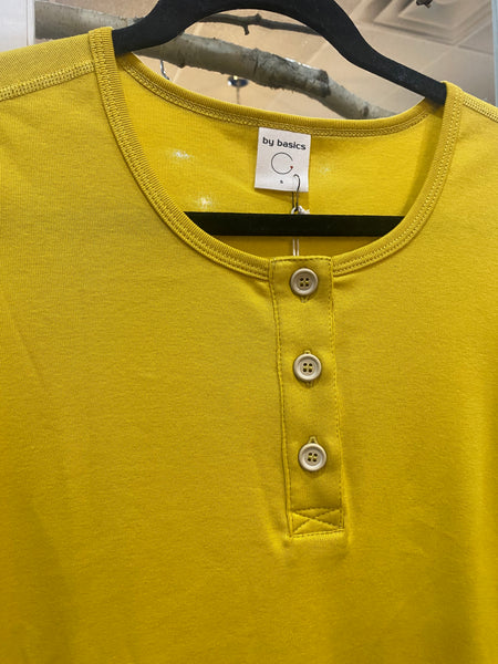 ORGANIC COTTON BUTTON TOP - LEMON CURRY