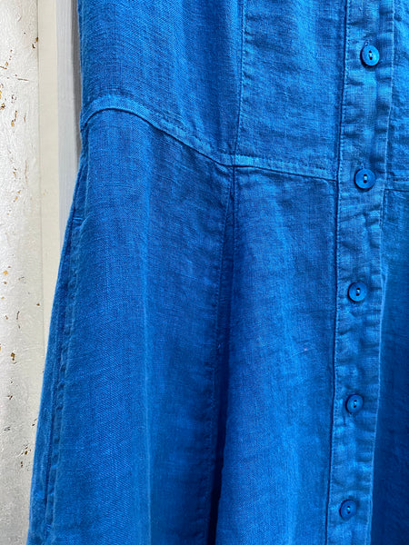 COBALT BLUE LINEN DRESS