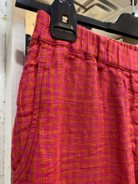 FUCHSIA ORANGE LINEN PANTS
