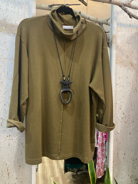 EASY COTTON TOP - OLIVE GREEN