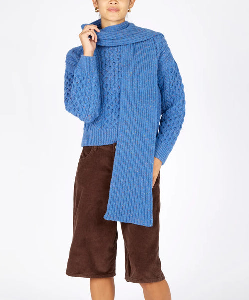 LUXE RIBBED SCARF - MARINA