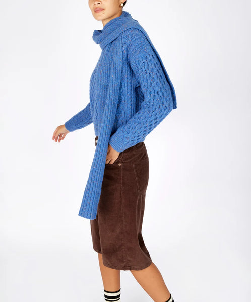 LUXE RIBBED SCARF - MARINA