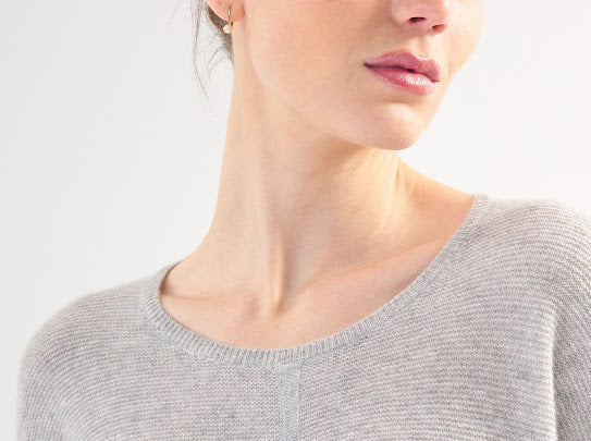 GREY EASY FIT CASHMERE SWEATER