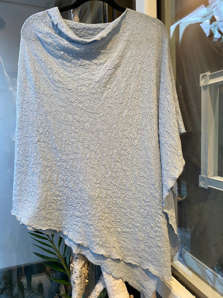 MERINO WOOL PONCHO 1001 - BLUE MIST