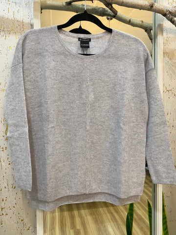 EASY FIT 100% CASHMERE SWEATER - DOVE GREY