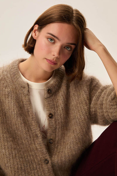 ALMA MOHAIR/MERINO CARDIGAN