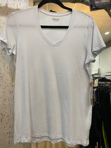 V-NECK NECK TEE - POWDER BLUE