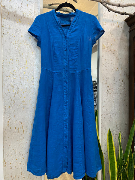 COBALT BLUE LINEN DRESS