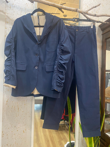ABISSO CUFFED PANTS - NAVY