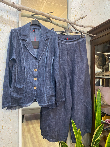 INDIGO BLUE LINEN BLAZER - ONE LEFT in size L!