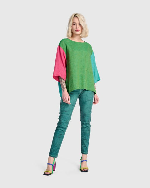 TROPICAL RESORT LINEN TOP