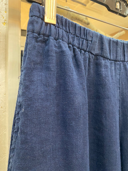 WIDE LINEN PANTS - NAVY - ONE LEFT in size S!