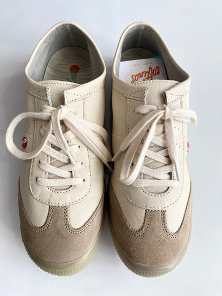CREAM/BEIGE LEATHER SNEAKERS
