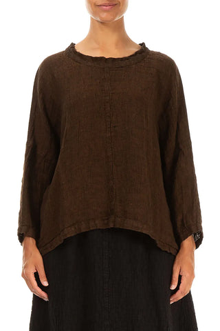 COPPER FALL LINEN BLOUSE-LAST ONE, size XL