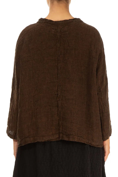 COPPER FALL LINEN BLOUSE-LAST ONE, size XL