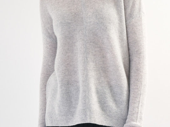 GREY EASY FIT CASHMERE SWEATER