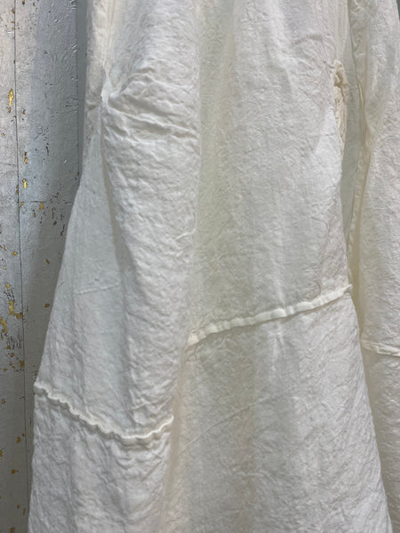 WHITE CRINKLE LINEN SKIRT