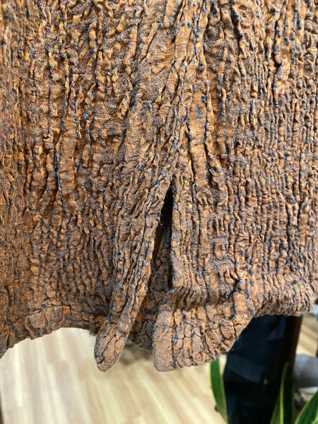 COPPER MELANGE SILK LINEN TEXTURED JACKET