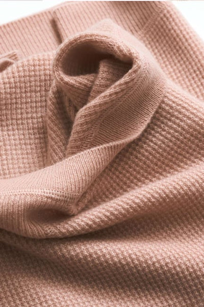 WAFFLE KNIT 100% CASHMERE SWEATER