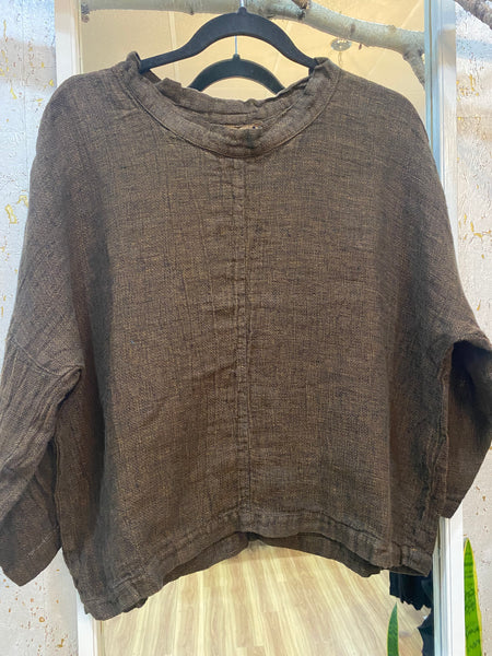 COPPER FALL LINEN BLOUSE-LAST ONE, size XL