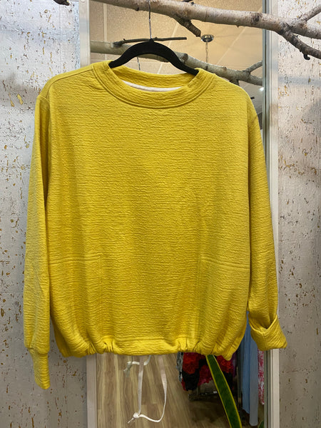 MERINO/COTTON SWEATSHIRT - LEMON CURRY - ONE LEFT in size L!