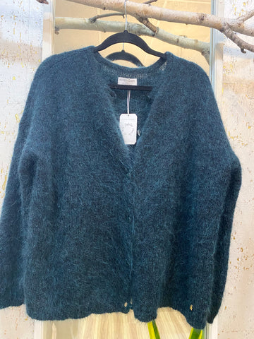 BEA MOHAIR CARDIGAN - BOTTLE GREEN