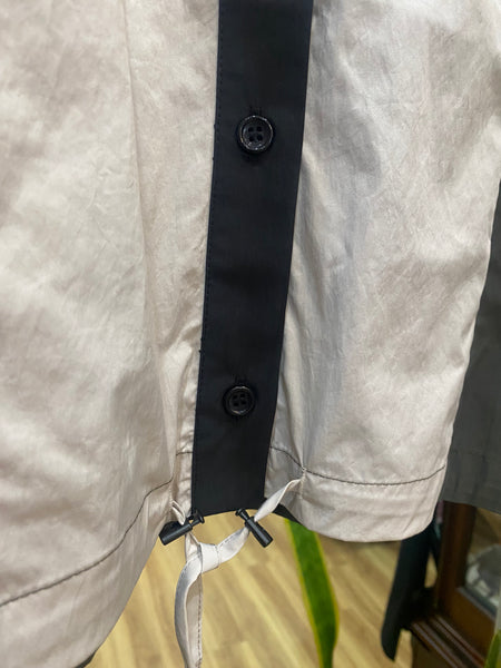 COLOUR BLOCK DRAWSTRING SHIRT JACKET