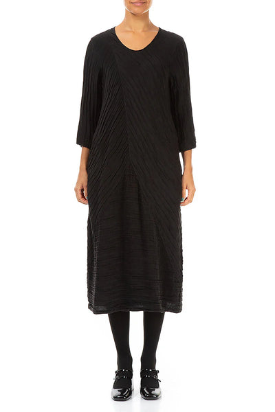 CRINCLED SILK LINEN DRESS