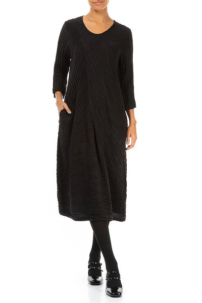 CRINCLED SILK LINEN DRESS