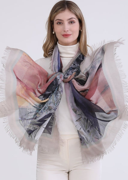 FLOURISHING OLIVE TREE SILK SCARF