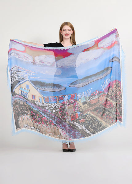 LIVING ON THE OVERFLOW SILK SCARF