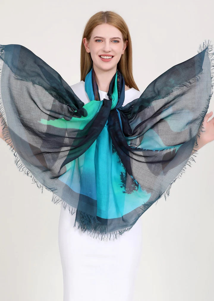 NORTHERN LIGHTS SILK SCARF