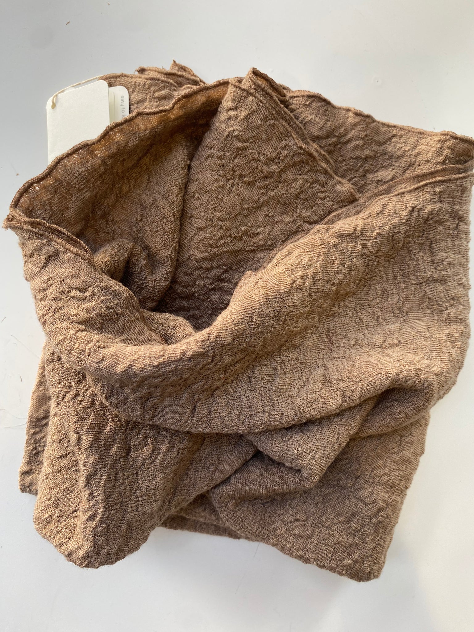 MERINO WOOL BUBBLE SCARF 1503 - CAMEL MELANGE