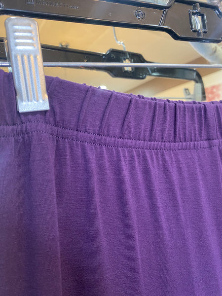 BAMBOO WIDE PANTS 3605 - AUBERGINE