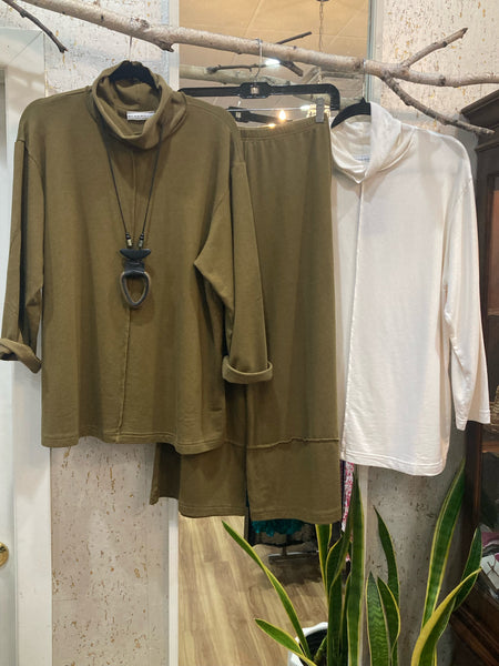 EASY COTTON PANTS - OLIVE GREEN