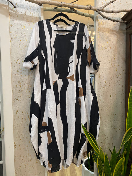 ZEBRA LINEN DRESS