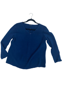 CRINCLED LINEN NAVY TOP - ONE LEFT in size S!