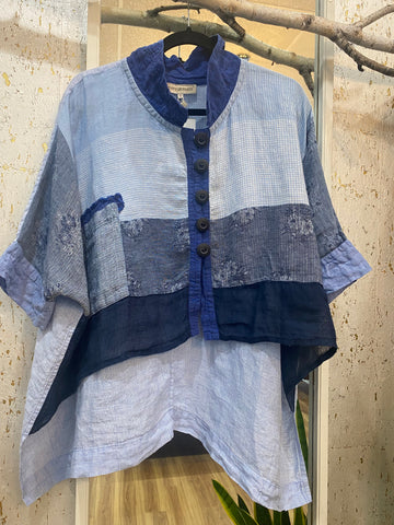 MIXED MEDIA LINEN JACKET - ONE LEFT, fits size 10-14