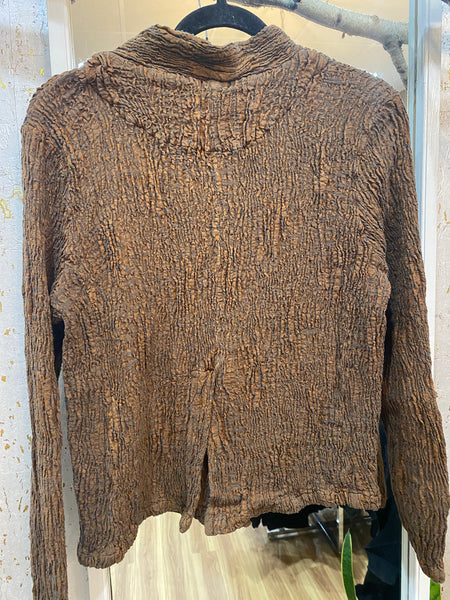 COPPER MELANGE SILK LINEN TEXTURED JACKET
