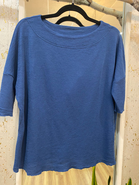 DENIM BLUE MERINO TOP-LAST ONE, size XS