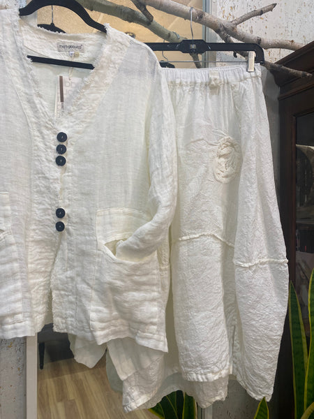 WHITE LINEN JACKET