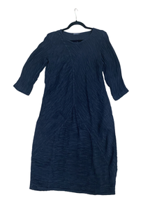 CRINCLED SILK LINEN DRESS