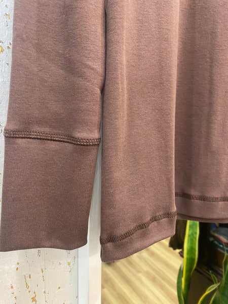 ORGANIC COTTON BUTTON TOP - CHESTNUT