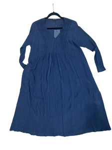 V-NECK SILK BLEND DRESS-NAVY - ONE LEFT in size XL!