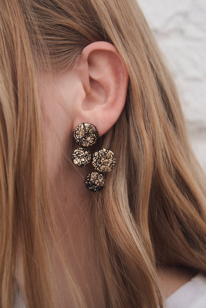 CRACKLED PEWTER EARRINGS