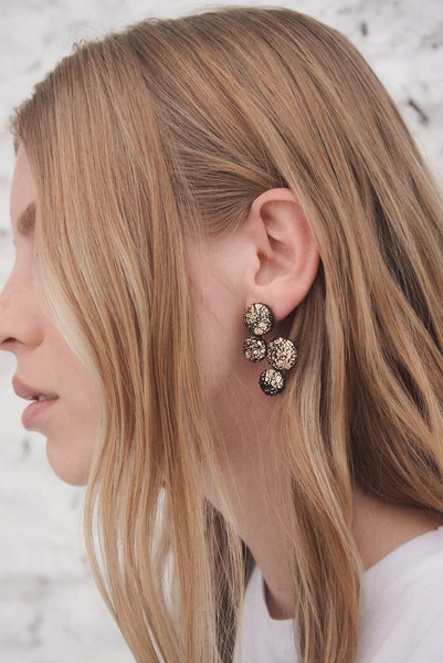 CRACKLED PEWTER EARRINGS