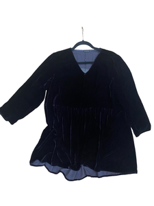 V NECK SILK VELVET TUNIC