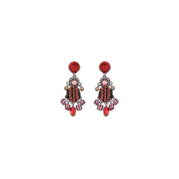 CRIMSON FIRE BAZAAR EARRINGS - STUDS