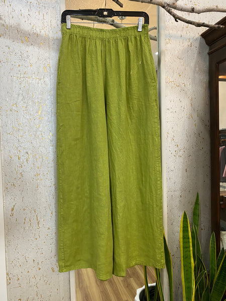 COASTAL LINEN PANT - LIME