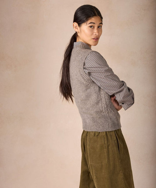 CALLIE WOOL/CASHMERE CABLE VEST